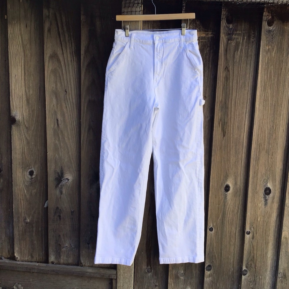 Mother Superior White Stud Finder Sneak Totally Innocent Straight Leg Jeans 29
